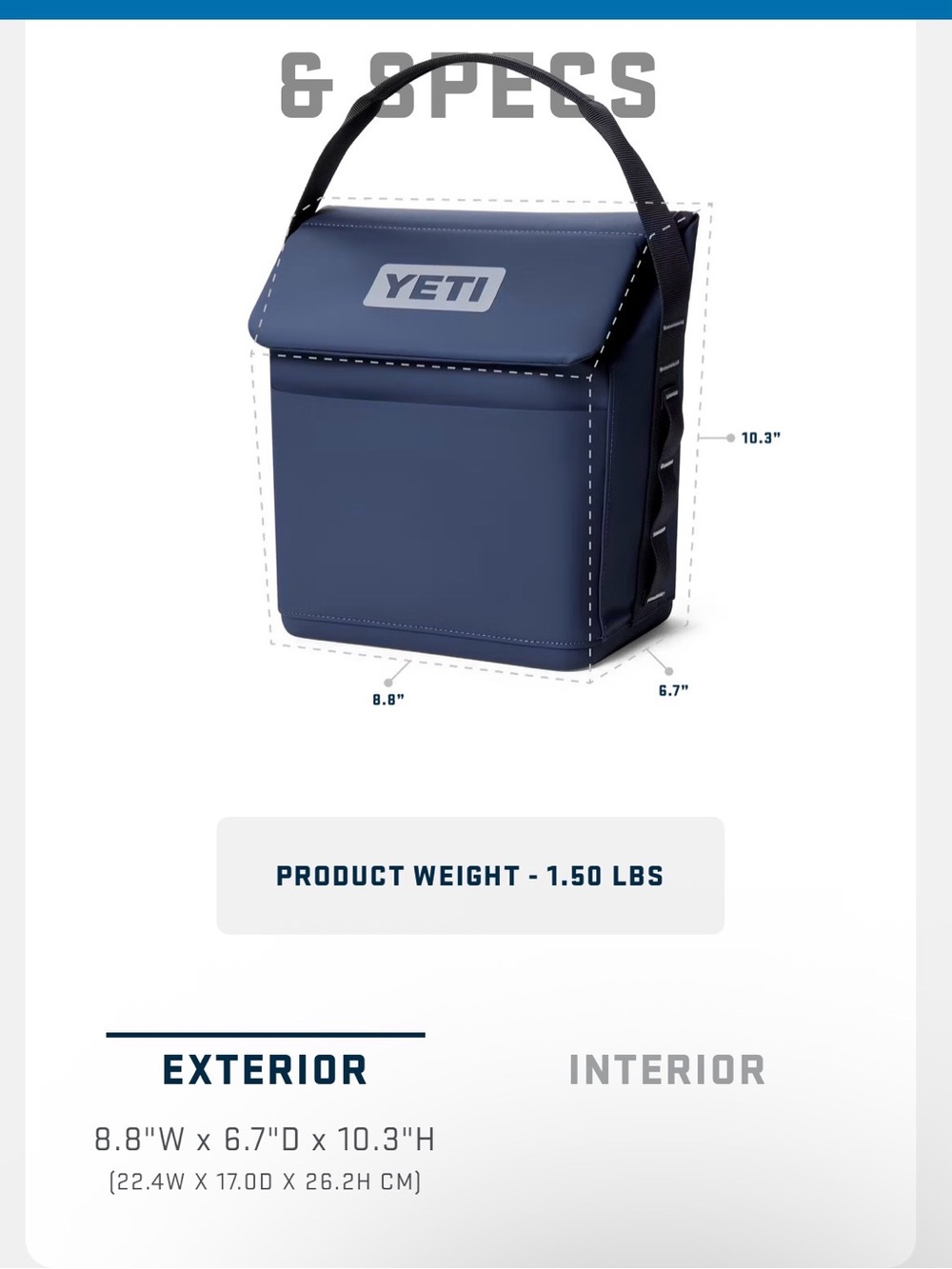 Yeti Daytrip 6L Lunch Bag - Navy Blue - Picture 2 of 15